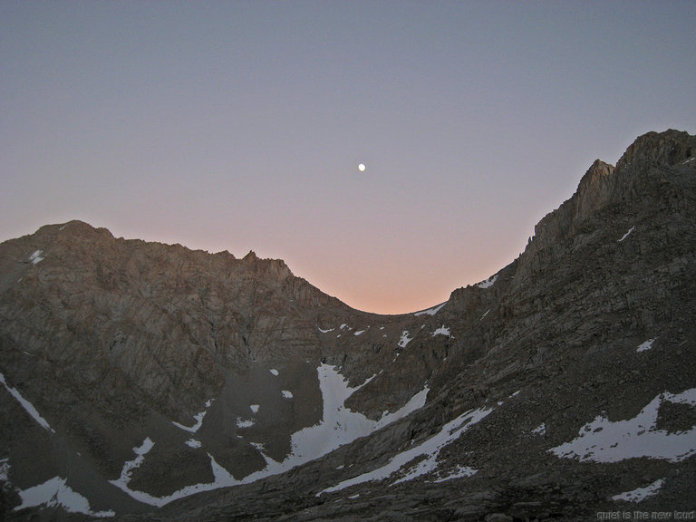 Moon over Mt Irvine, Arc Pass, Mt McAdie