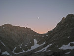 Moon over Mt Irvine, Arc Pass, Mt McAdie