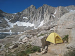 Campsite on ledges above Consultation Lake