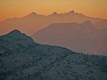 Whorl Mountain, Matternhorn Peak, Ragged Peak at sunset