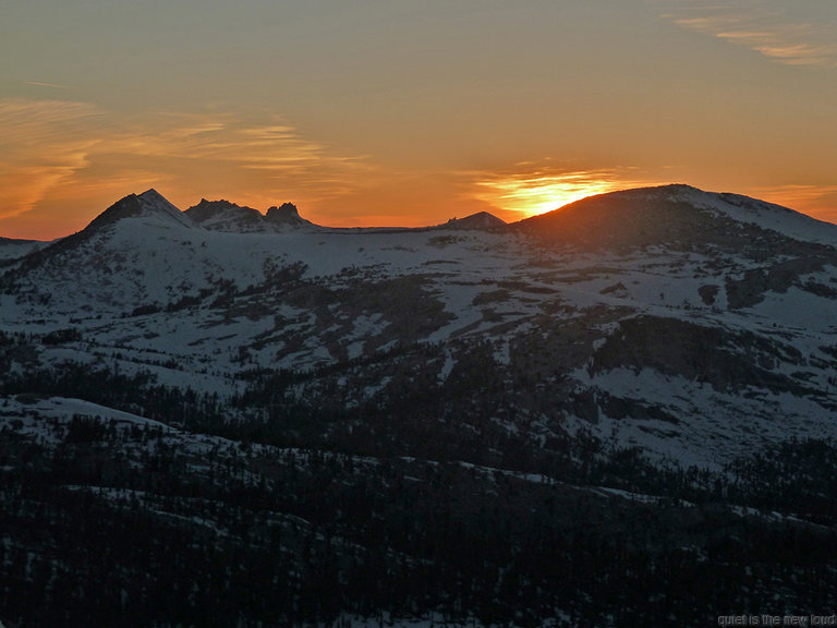 Reymann Peak, Echo Crest, Cockscomb, Johnson Peak at sunset